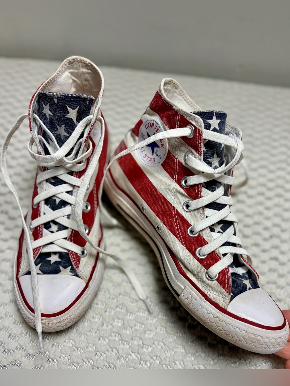 Y2K Converse Chuck Taylor All Star High Top USA Flag Unisex Men’s 6 Women’s 8